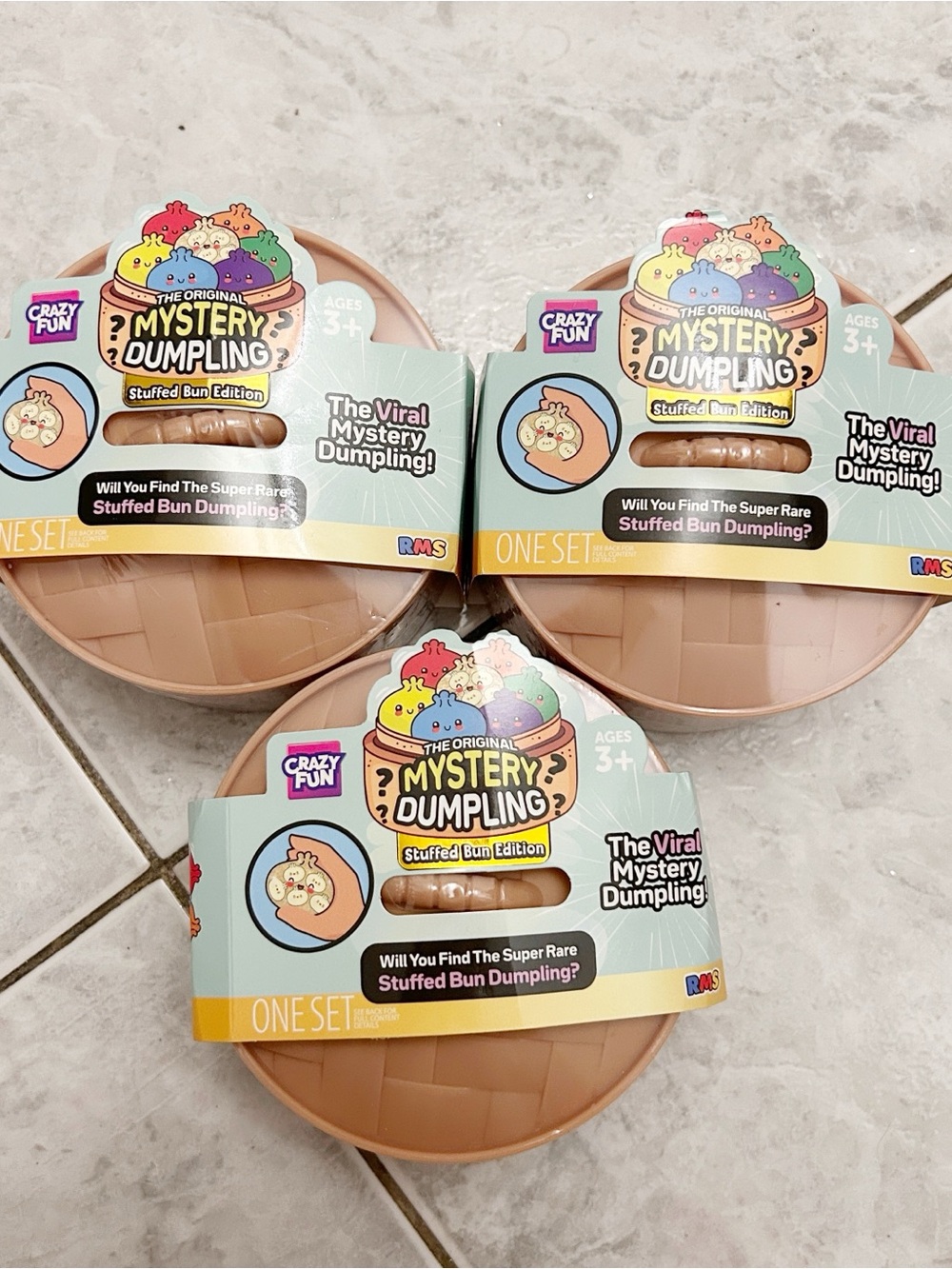 VIRAL Crazy Fun Squishy Mystery Dumpling - Stuffed Bun Edition LOT OF 3 SEALED